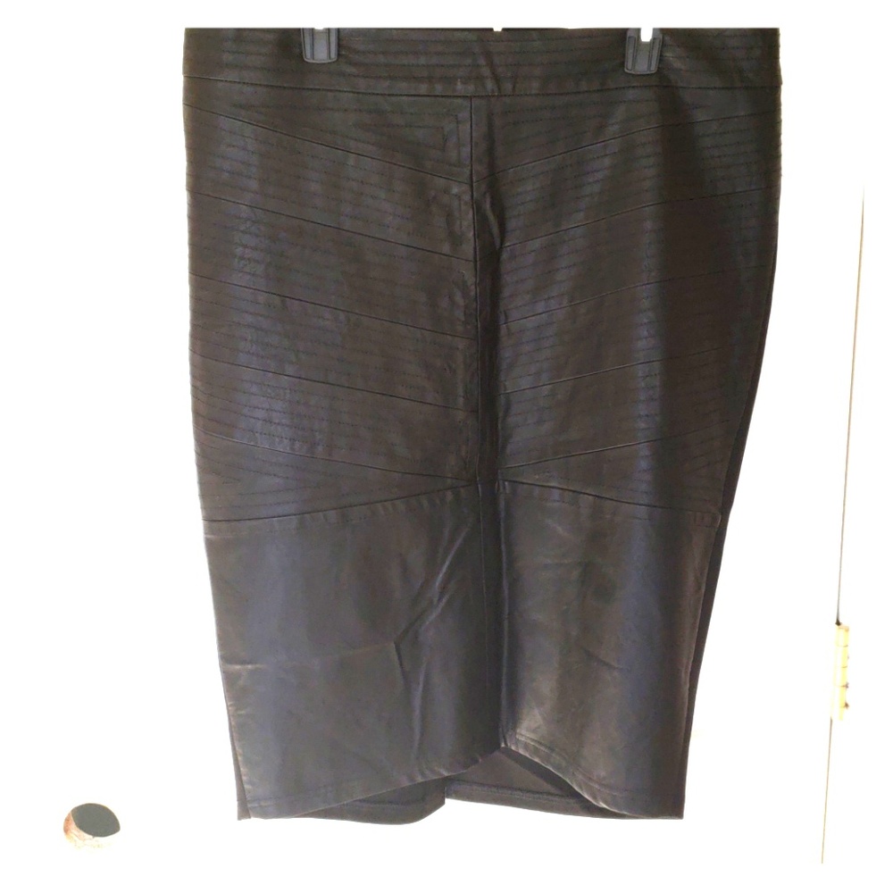 Black leather skirt